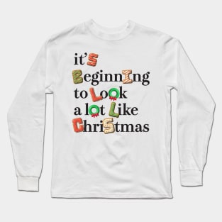 Christmas Quote Lettering Design Long Sleeve T-Shirt